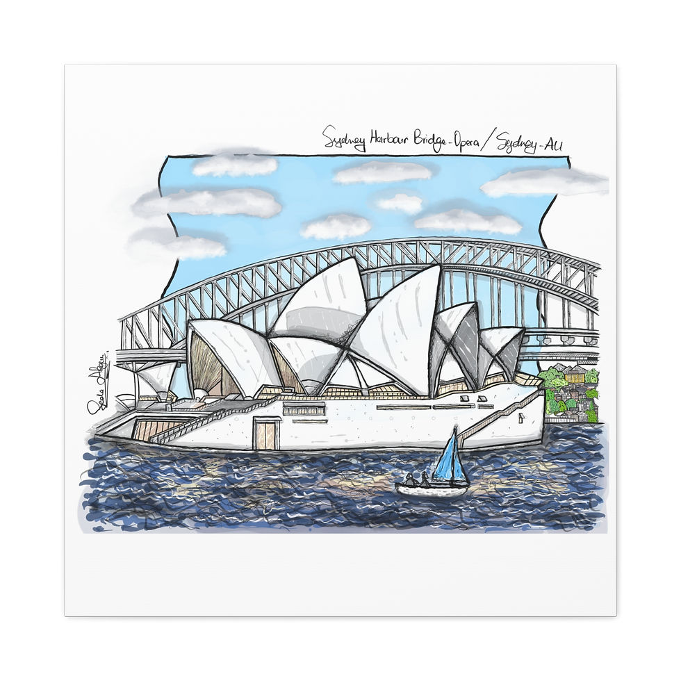 Thumbnail: Sydney Opera House and Harbour Bridge Matte Canvas Print