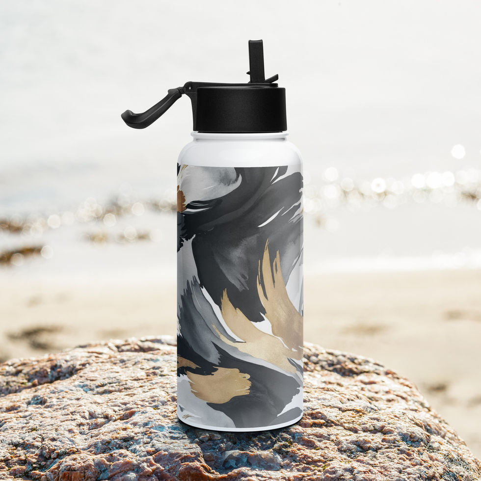 Close-up of bottle lid with straw extended, showcasing sipping functionality.