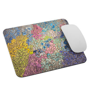 Non-slip natural rubber base of Kaleidoscape Watercolor Art Mouse Pad with white Mouse