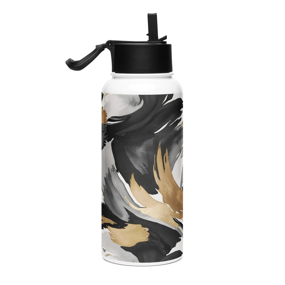 Bottle placed in a beach setting, emphasizing outdoor usability and design.