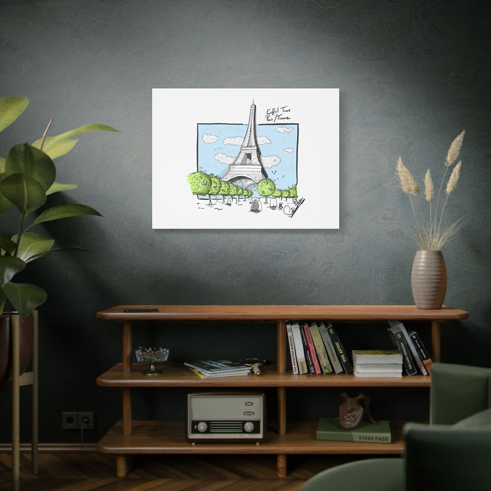 Thumbnail: Eiffel Tower Matte Canvas Print 