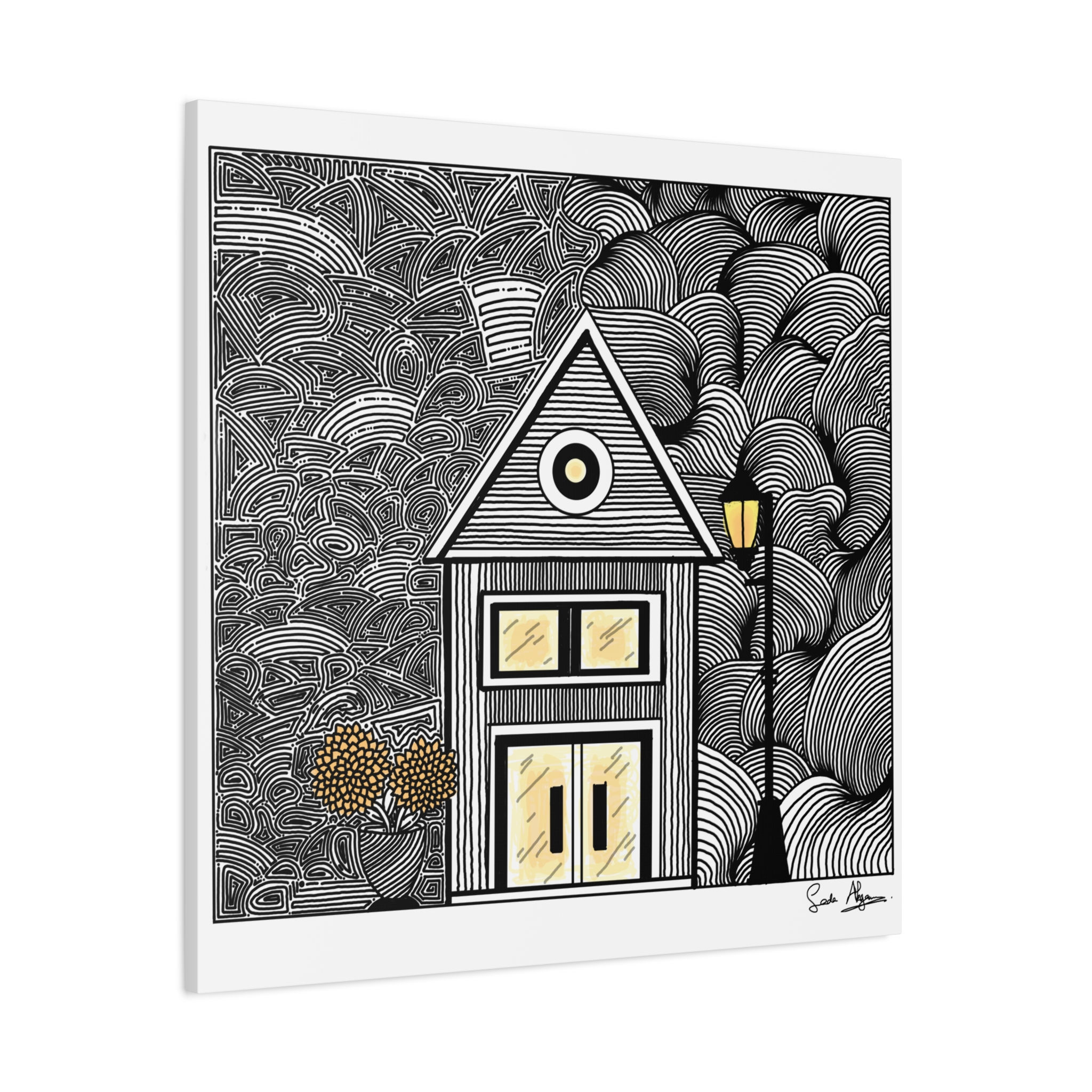Lampkeeper's Cottage Matte Square Canvas Print, 1.25 inches, various sizes