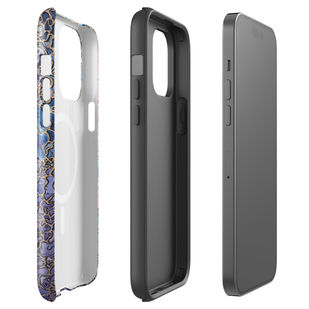Side view of iPhone in Kaleidoscape watercolor MagSafe case