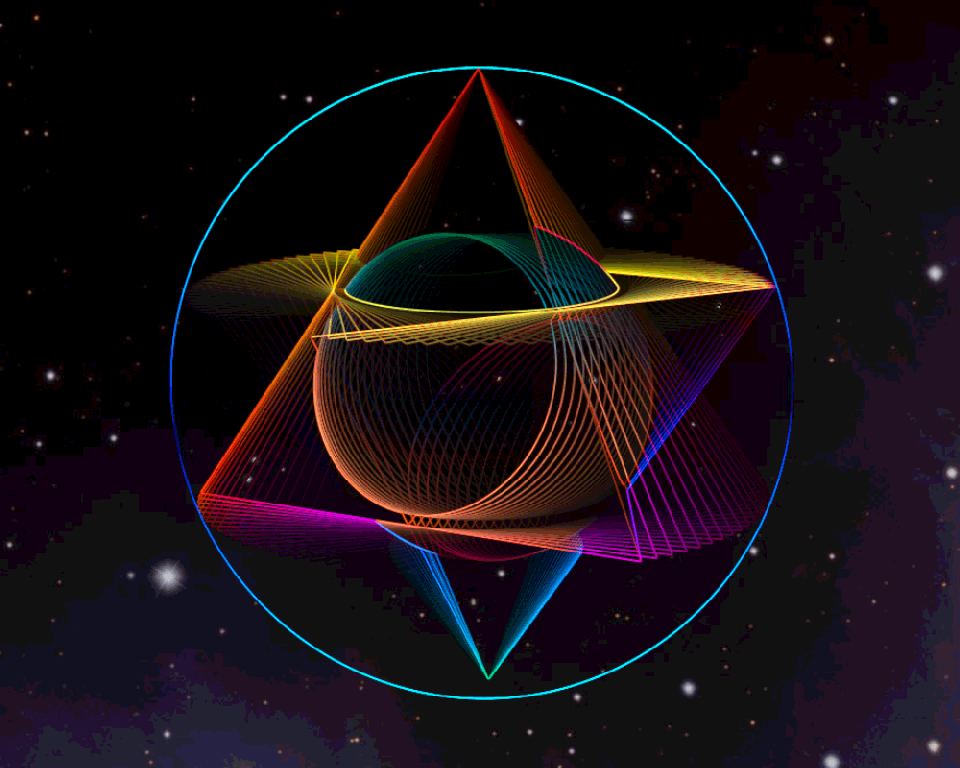 Außenspähre eines rotierende Tetraeders by r/SacredGeometry