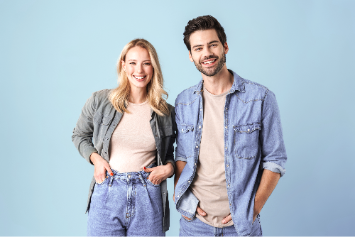 Healthy couple accessing telehealth doctor consults