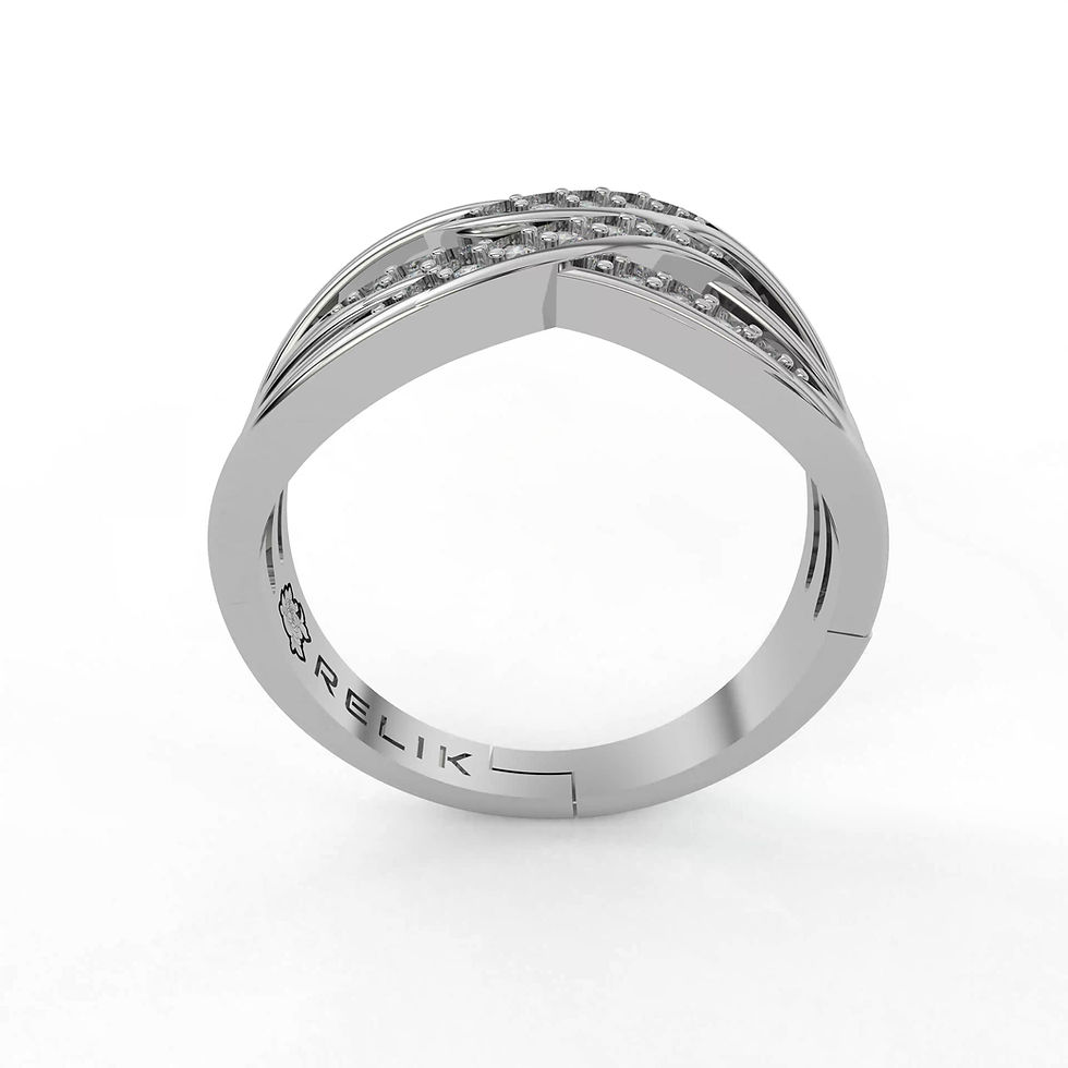 Thumbnail: Relik 'Rhythm' Moissanite Intertwine Ring