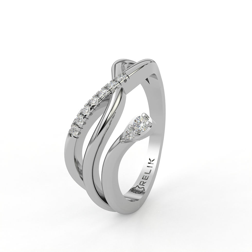 Thumbnail: Relik 'Rivulet' Moissanite Wave Ring