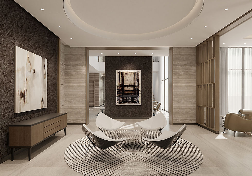 modern interior foyer earthy tones