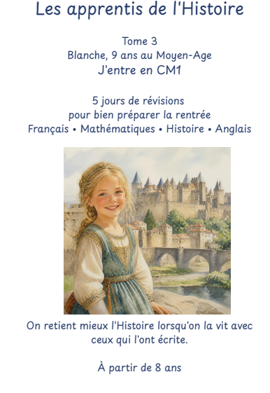 Cahier de révision CM1 avec Blanche au Moyen-Age.