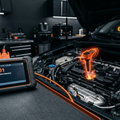 P0301 code diagnosis showing an OBD2 scanner and cylinder 1 misfire