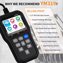 YM319 OBD2 Diagnostic Scanner with 2.4" IPS Color Screen – Professional Car Code Reader