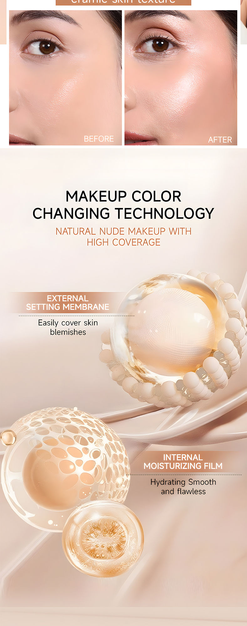 Miniatura: O'CHEAL Temperature Changing Foundation Stick Facial Coverage Blemishes Pores Do