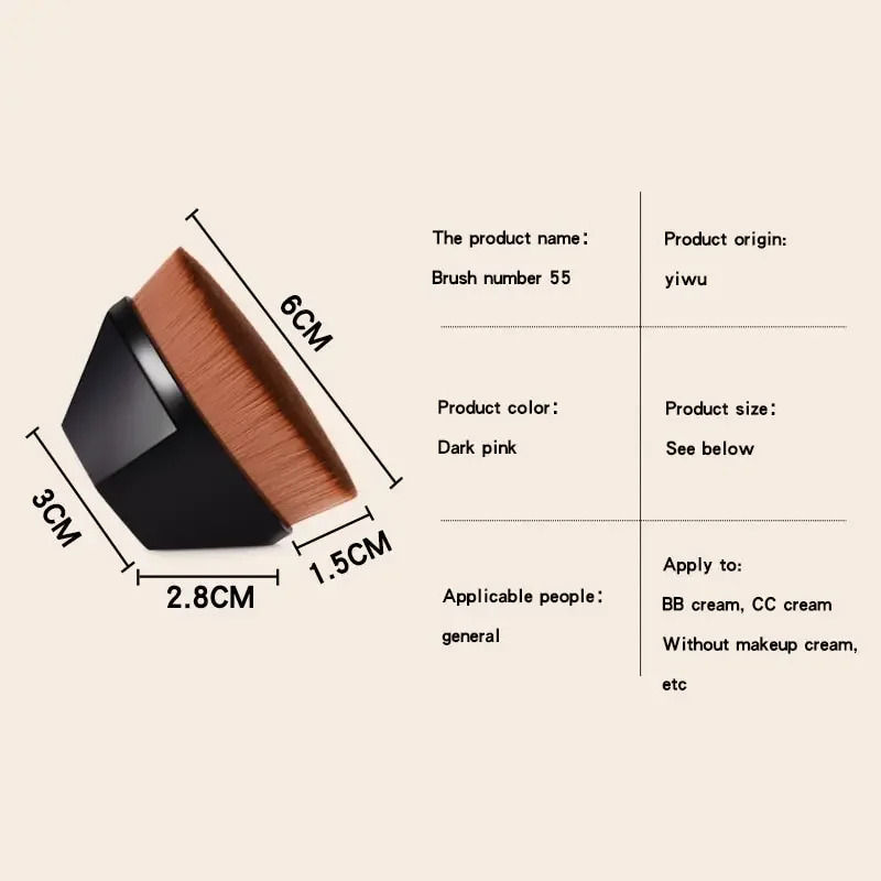 Miniatura: Streak-Free Foundation Brush - High-Density Vegan Fiber for Liquid & BB Cream, M