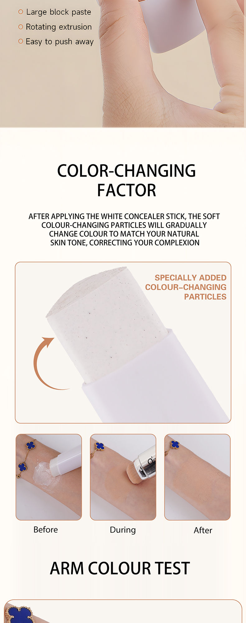 Miniatura: O'CHEAL Temperature Changing Foundation Stick Facial Coverage Blemishes Pores Do