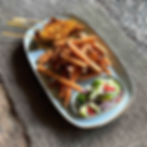 Zoete aardappel friet Sateh Ajam