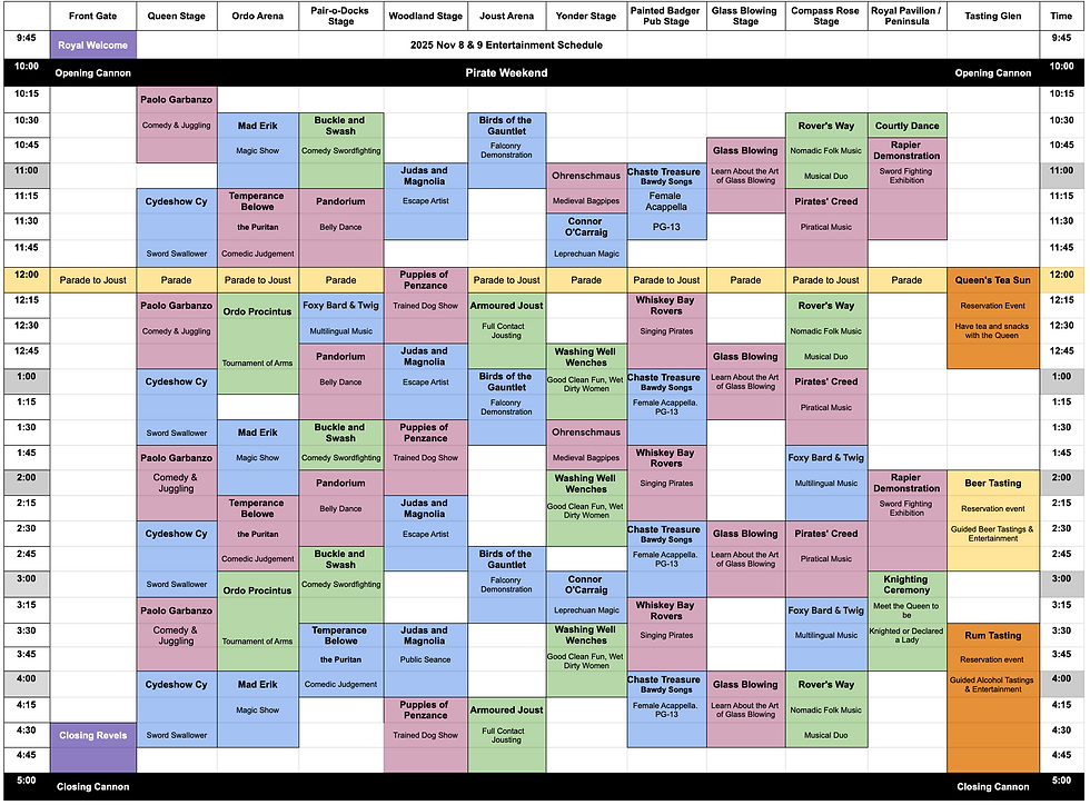 2025 LARF Stage Schedule - Pirate Weekend Nov 8 & 9.png