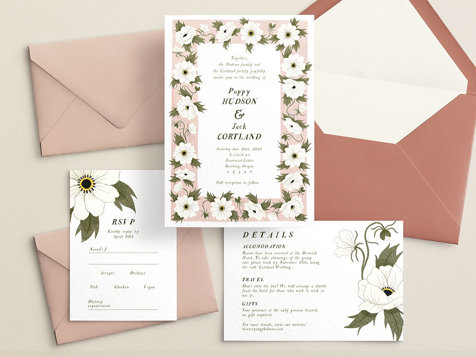 Anemone - 3 Piece Invitation Suite