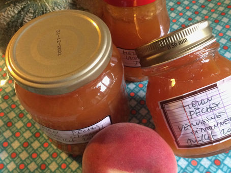 Confiture melon, pêches blanches, verveine citronnelle