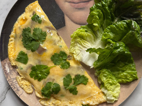 Omelette aux pleurotes en feuille de riz