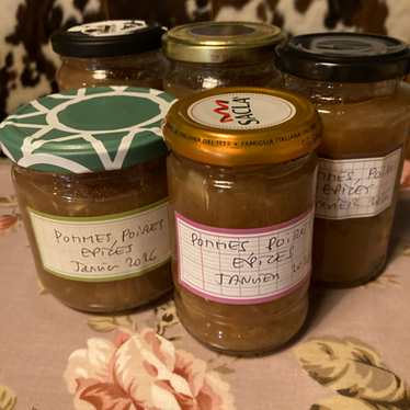 Confiture de pommes, poires, cardamome