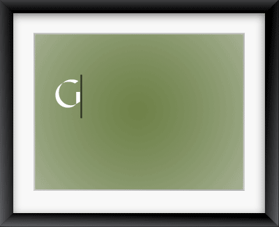 A frame with text that types out "Graphic Design"