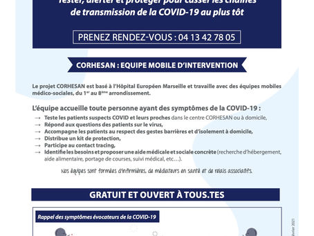 Accompagnement médico-social des patients suspects de COVID-19 autour de l’Hôpital Européen.