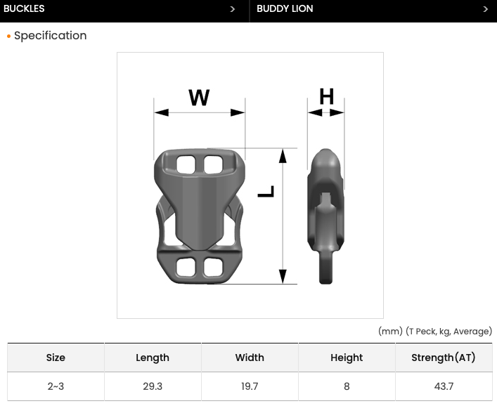 Thumbnail: Line Lock Spider Buddy Lion (Patent) (4 unit packag) Side Release Buckle