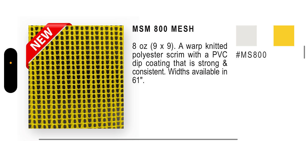 Thumbnail: MESH 800 FR 61 WIDE X  - YD -  "VINYL COATED POLYESTER"