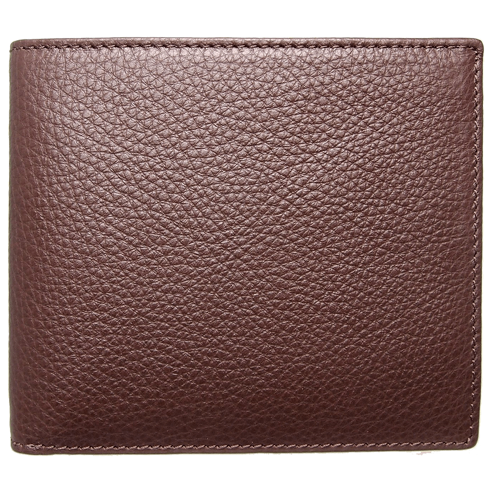 8 Credit Card Pebbled Leather Billfold Brown