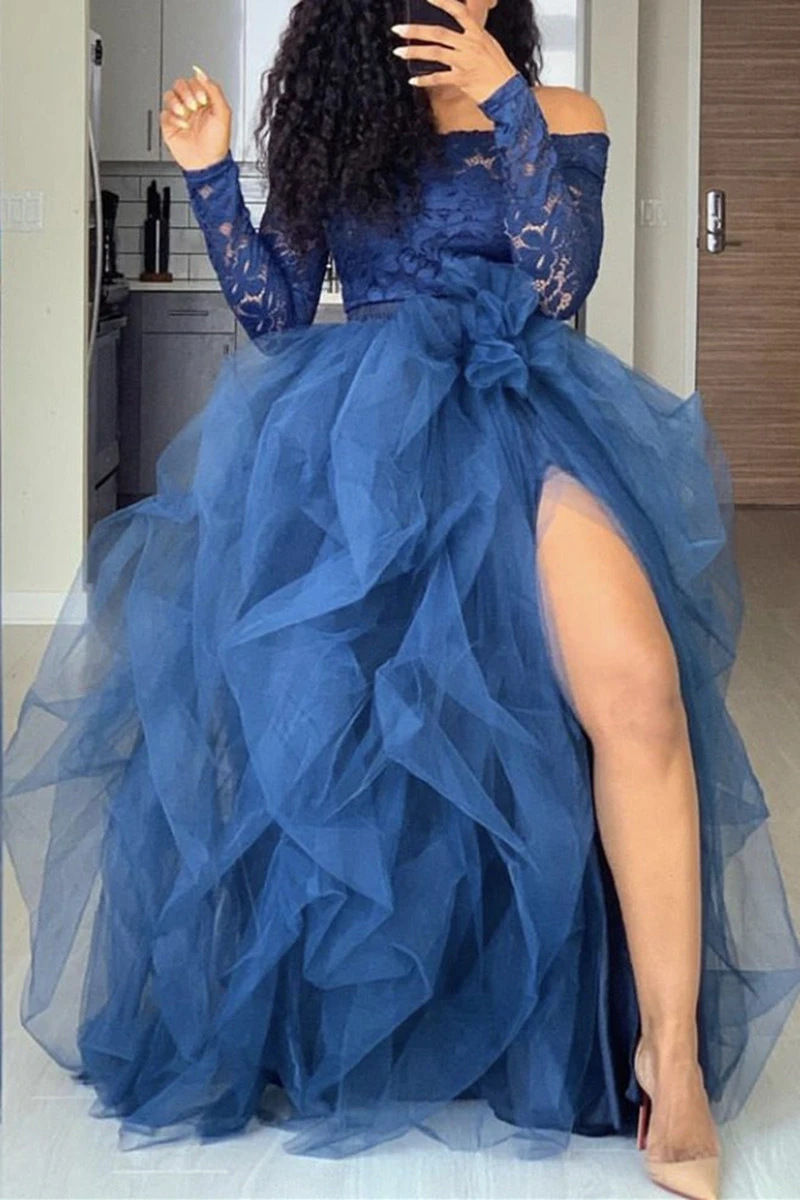Thumbnail: High Waist Mesh Tulle Maxi Skirt for Women in Elegant Plus Size Tutu Style