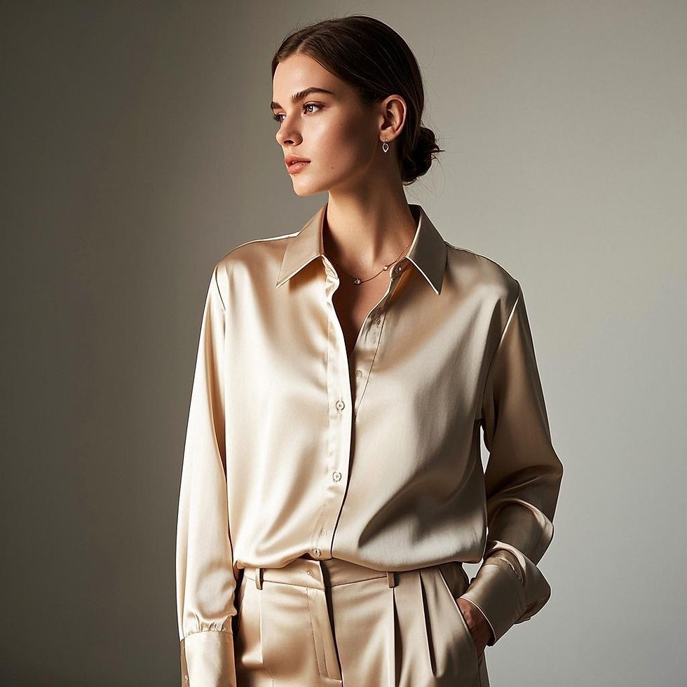 Thumbnail: Korean Office Lady Trend Casual Shirt Elegant Blouses For Women Satin Multicolor