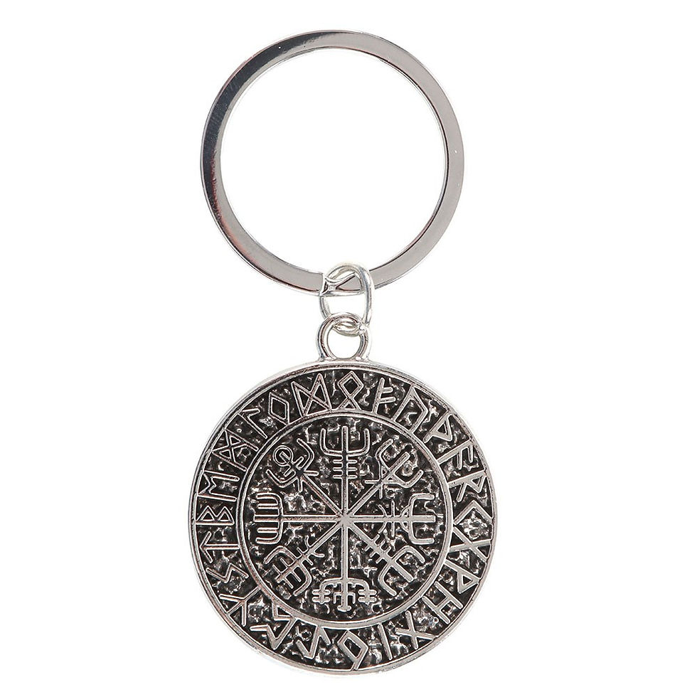 Thumbnail: Pathfinder Vegvisir Viking Compass Keyring