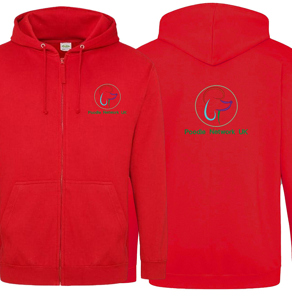 Thumbnail: Poodle Network Zipped Hoodie with Coloured Logo