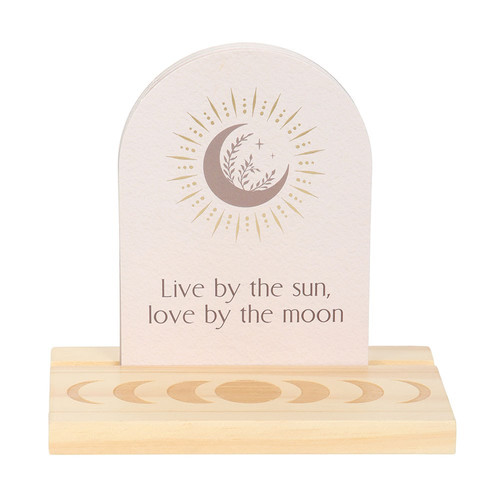 Luna Moth Affirmation Cards with moon phase card display holder