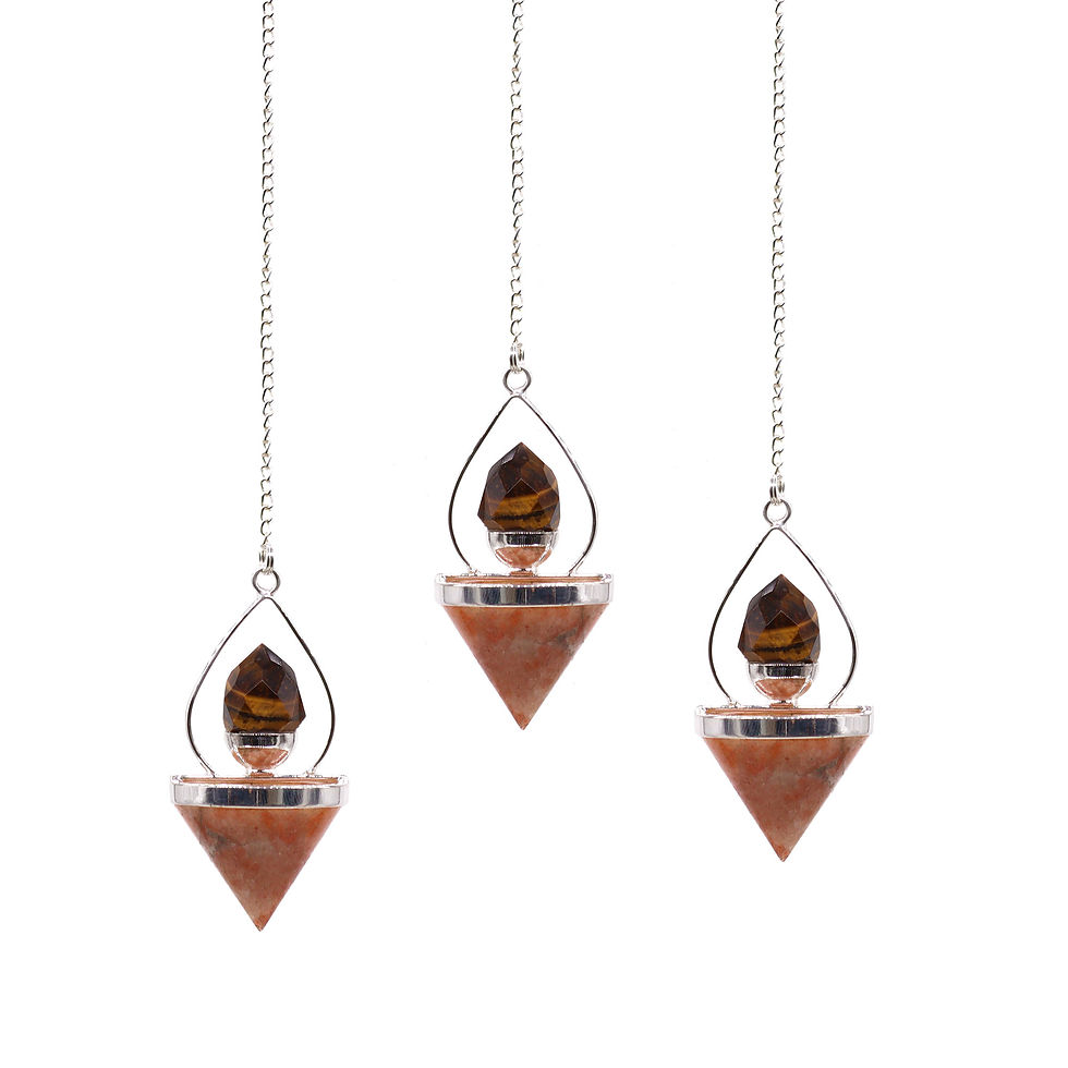 Tiger Eye and Sunstone Lantern of Life Pendulum