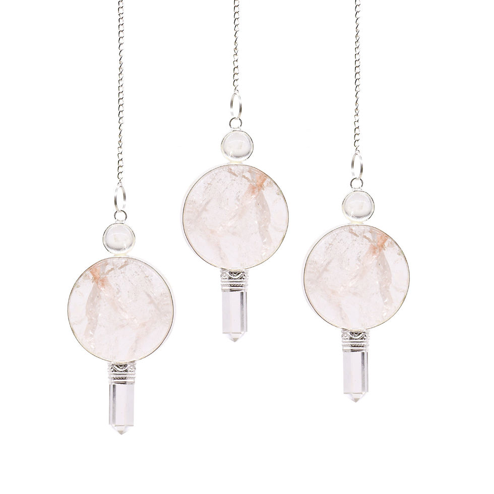 Clear Quartz Big Circle, Sphere and Point Pendulum