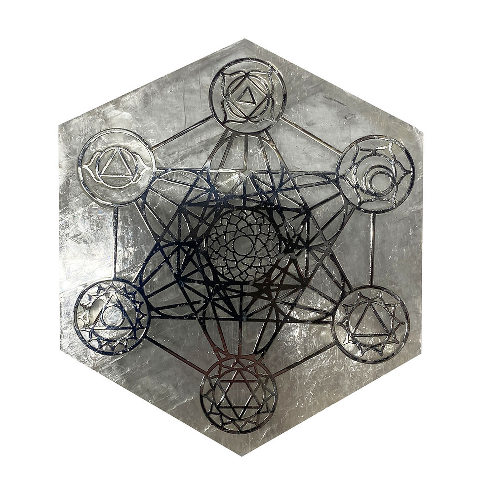 Chakra Selenite Hexagon Plate