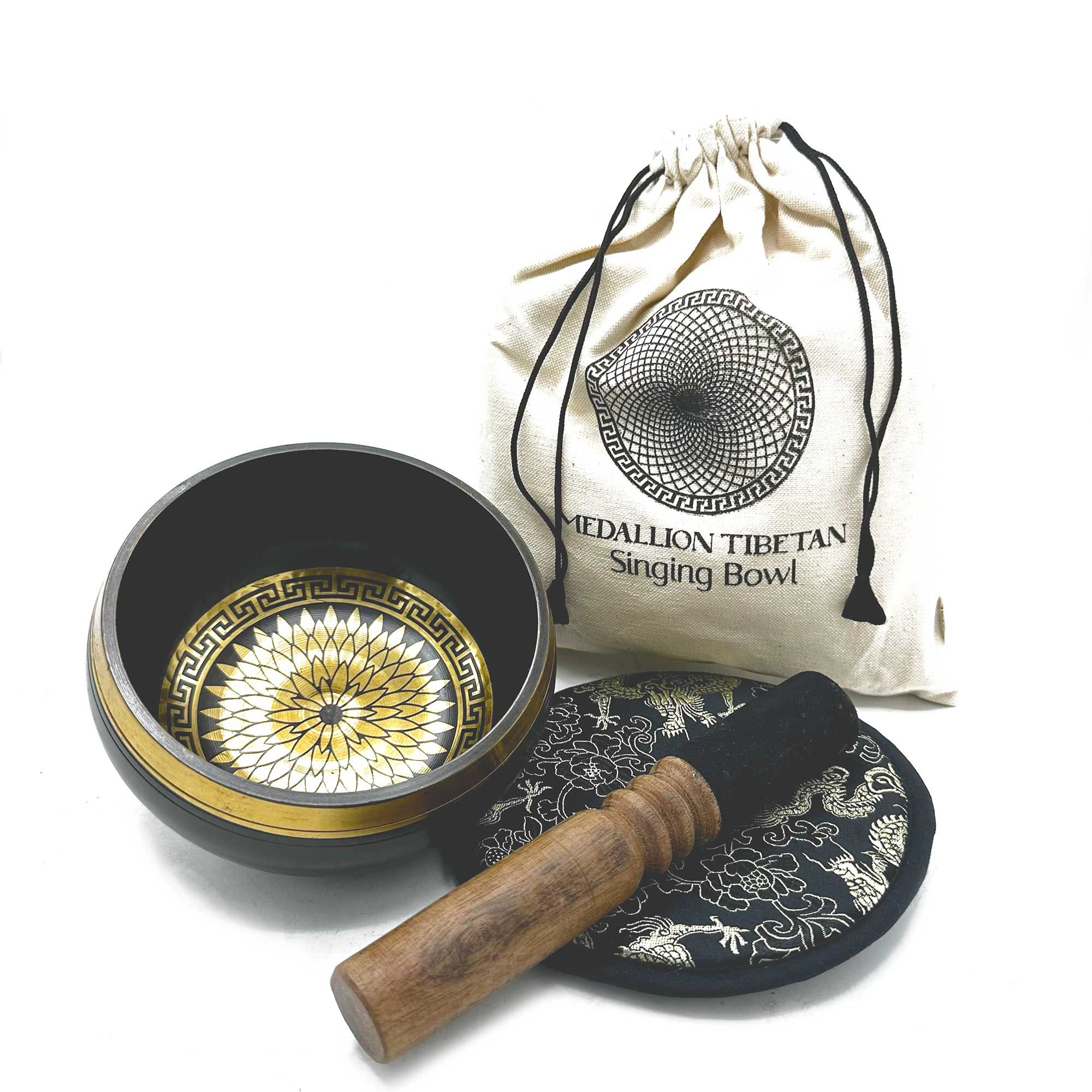 Round Medallion Singing Bowl Set