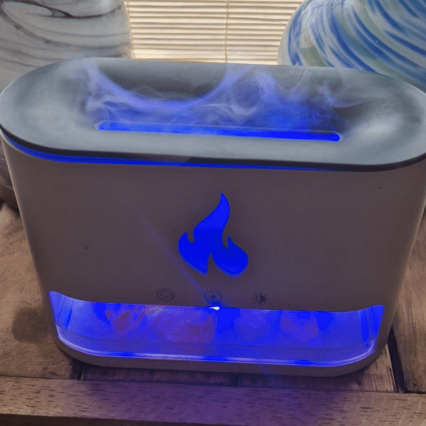 Thumbnail: Blaze Aroma Diffuser with Flame Effect and Himalayan Salt – USB Powered