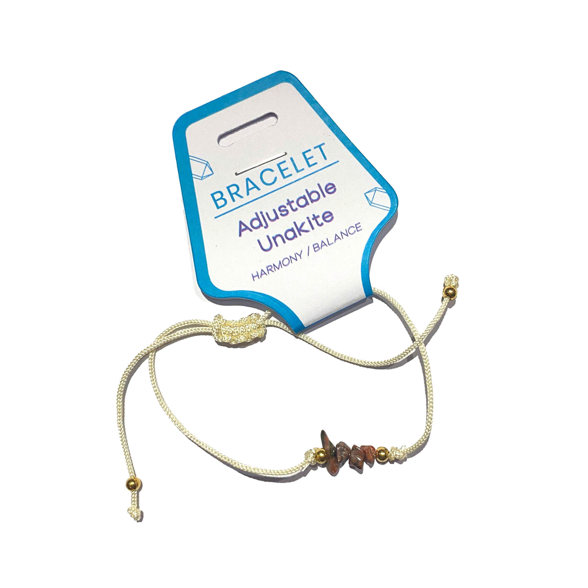 Adjustable Unakite Chip Bracelet