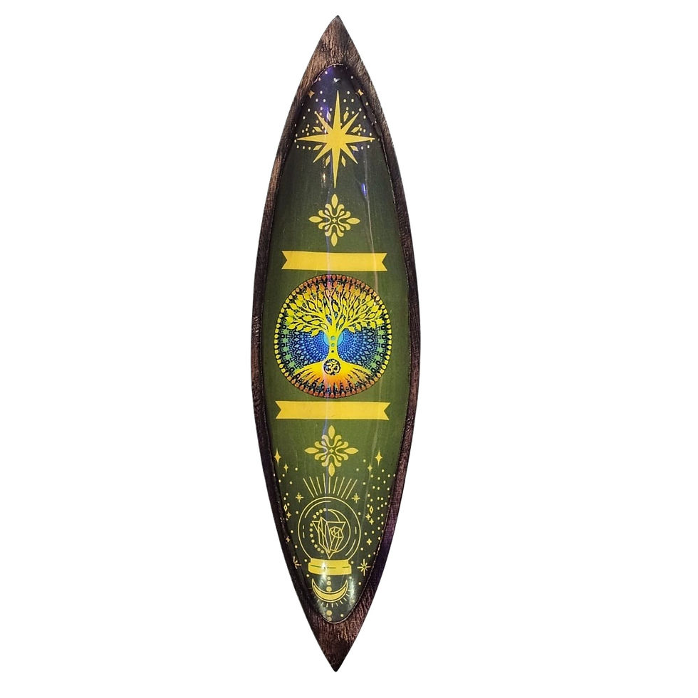 Tree of Life Mango Wood Enamel Incense Bowl