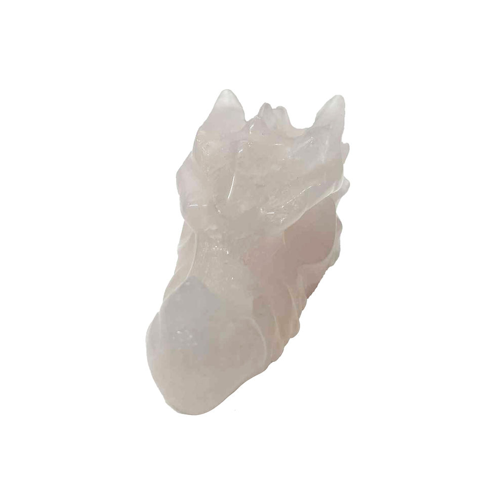 Thumbnail: Rose Quartz Dragon Skull 7cm