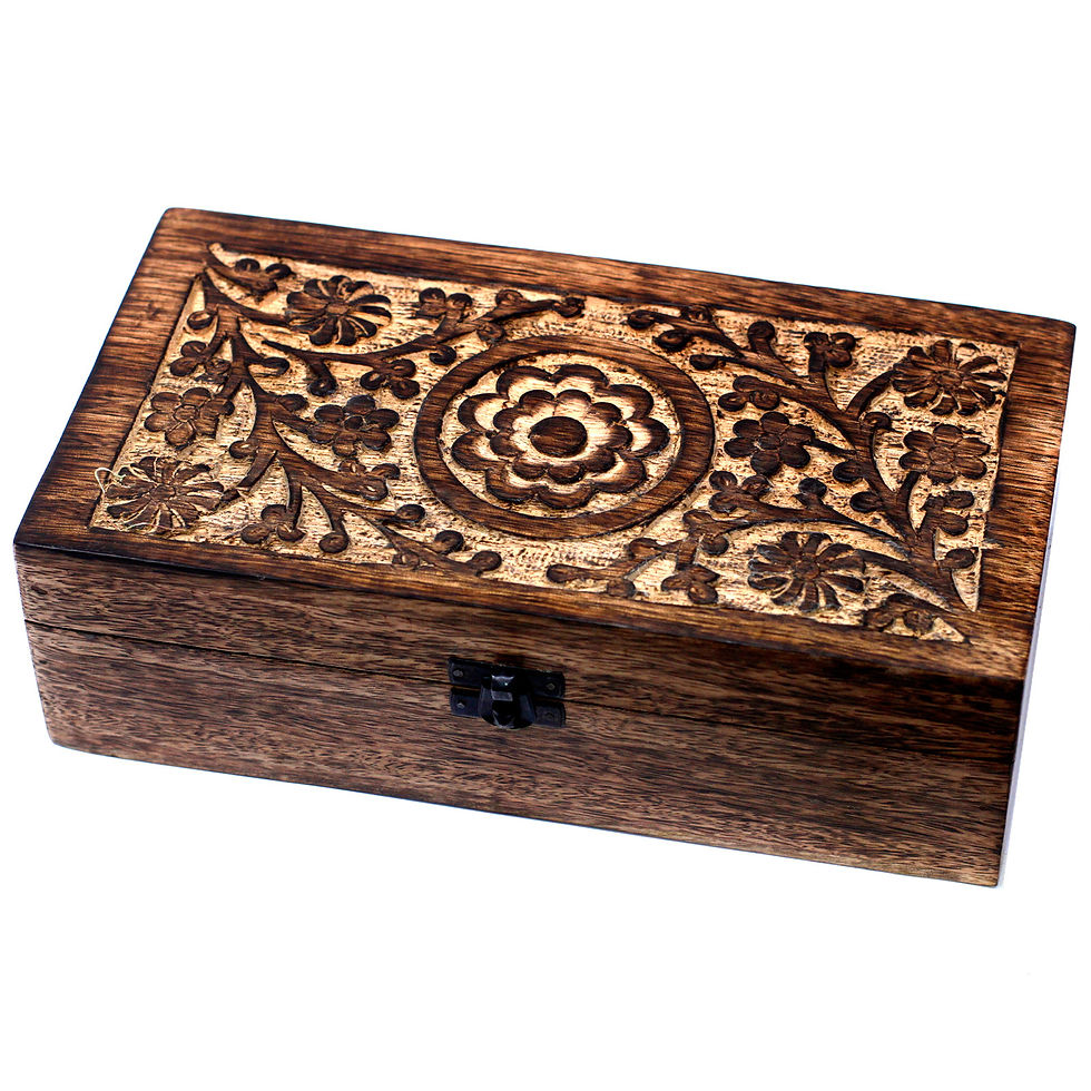 Mango Wood Floral Aromatherapy Box