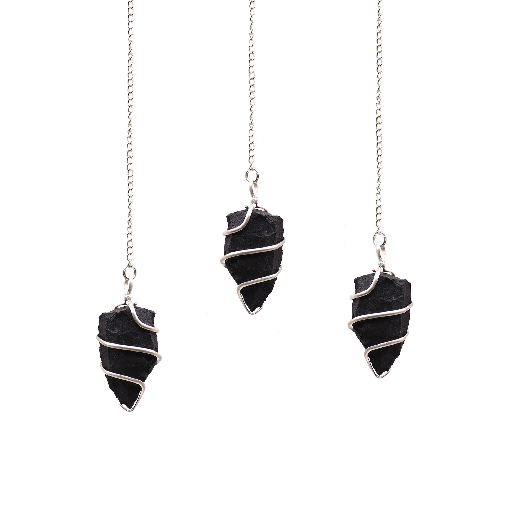 Rough Black Agate Pendulum