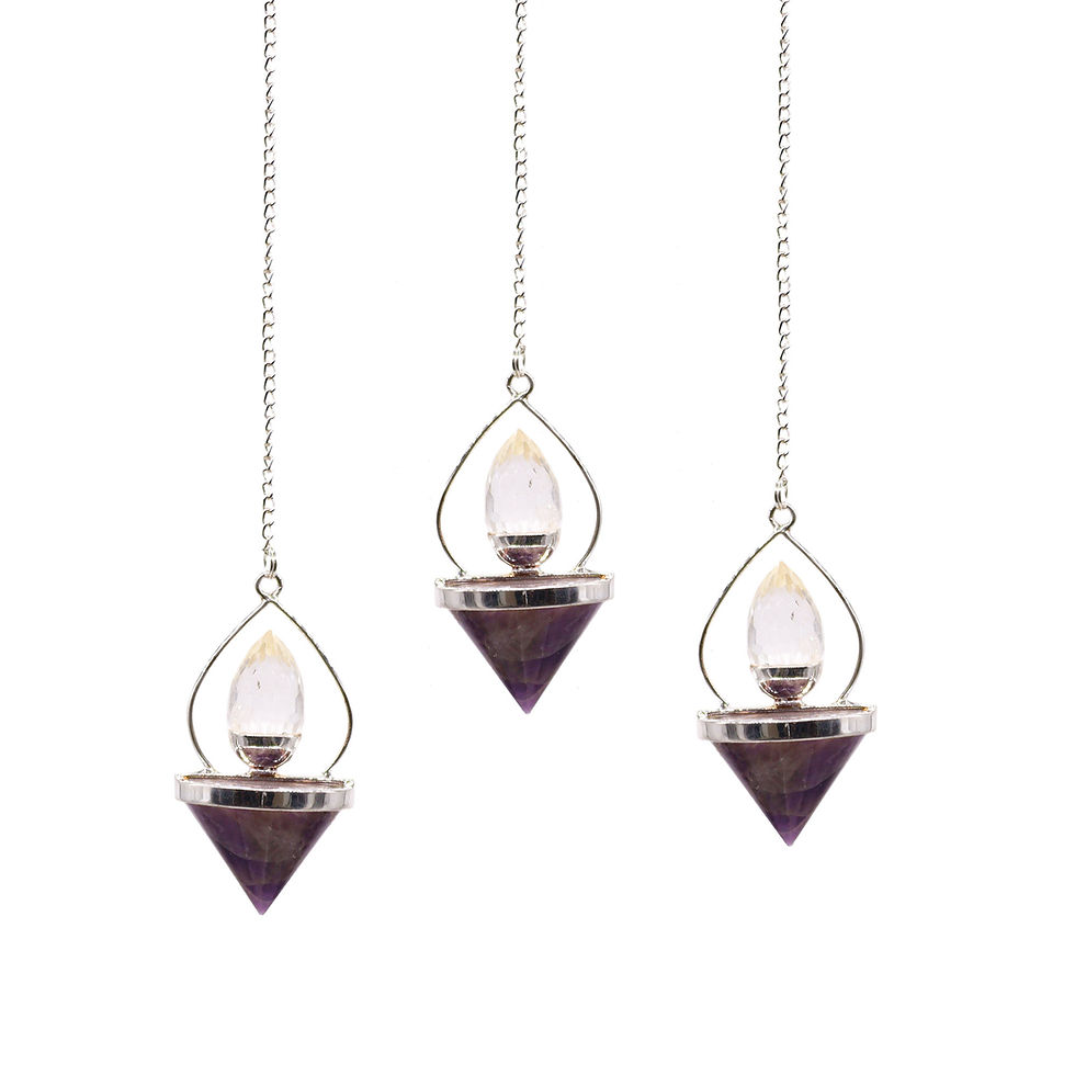 Amethyst and Quartz Lantern of Life Pendulum