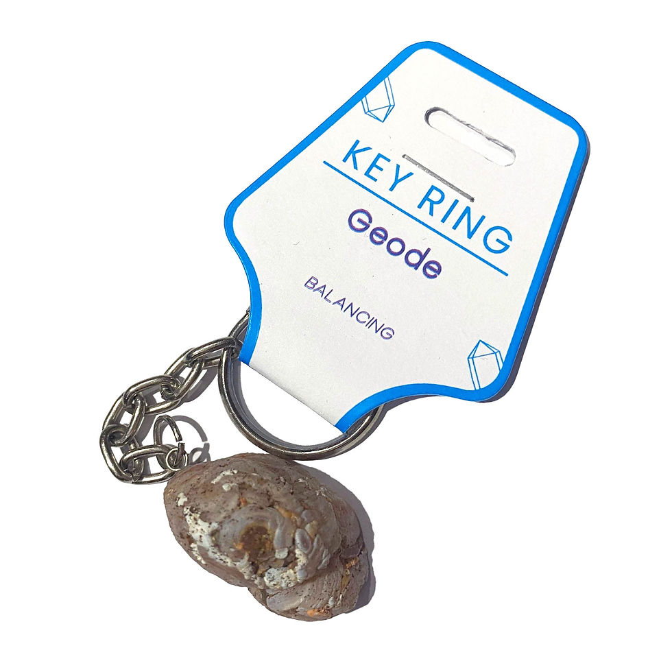 Thumbnail: Back of Pink Agate Geode  Keyring