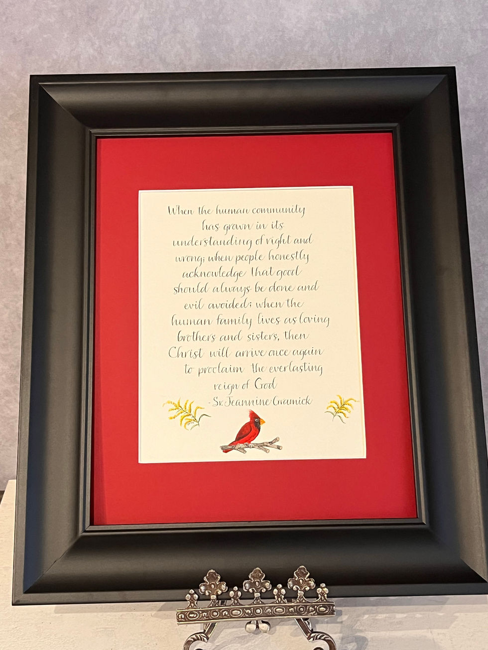 Calligraphy, Jeannine Gramick, watercolor calligraphy