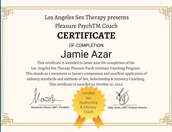 Jamie Azar Pleasure Psych TM Certification