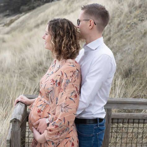 Photographe grossesse à la plage - Lucie & Thomas - Saint-Coulomb