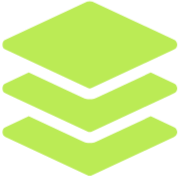 Green stacked layers icon for marketing strategists